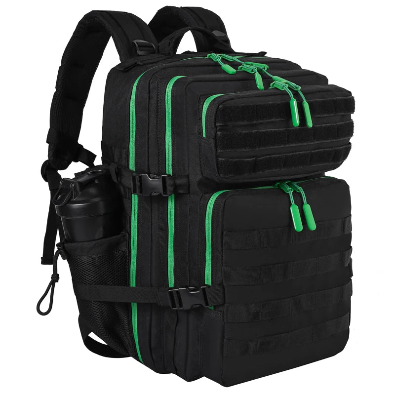 LHI 45L/35L/25L Tactical Backpack for Men and Women Waterproof Athlete Gym Outdoor Bag Travel Hiking Rucksack with Bottle Holder