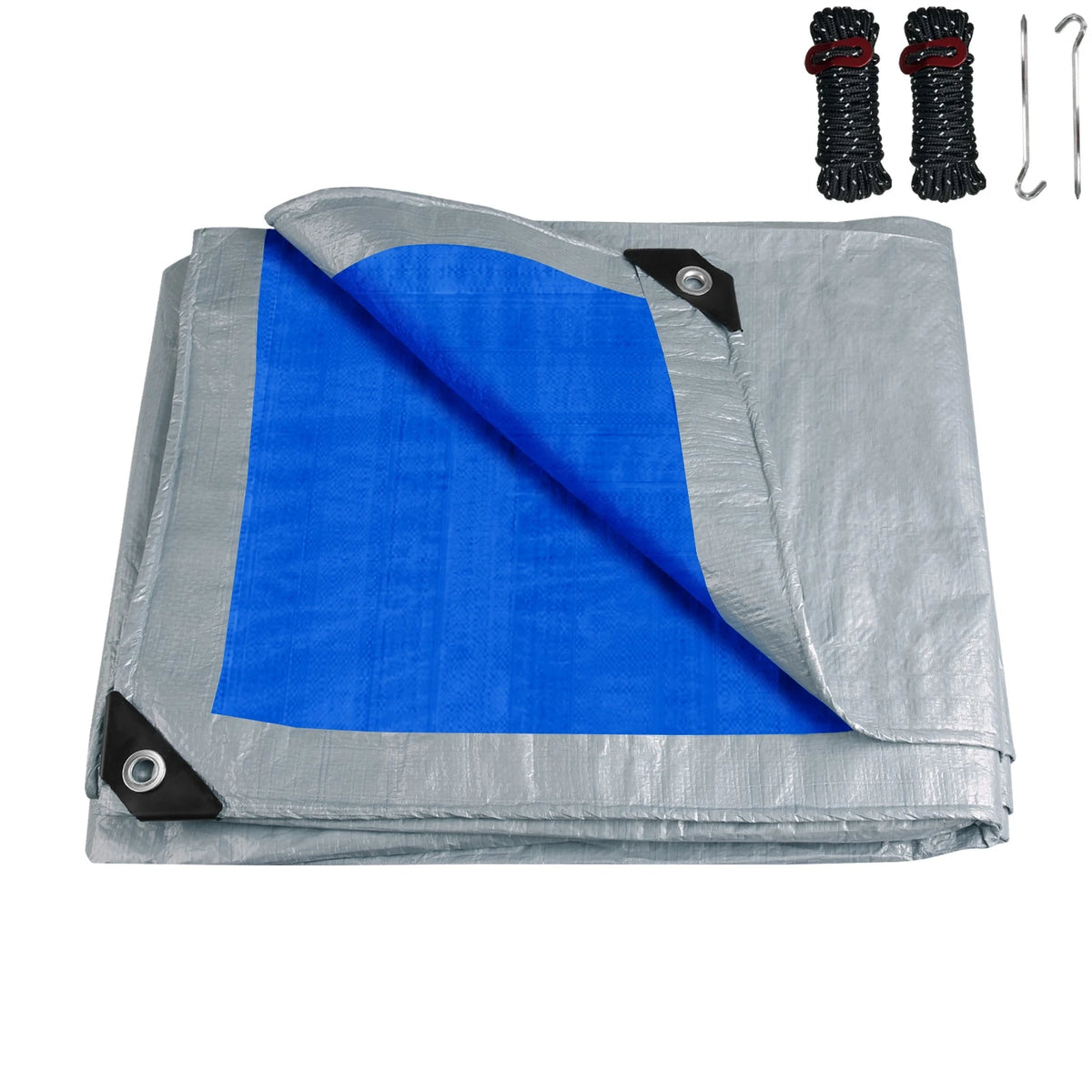 Waterproof Sunshade Tarp Multipurpose Protective Cover for Emergency Rain Shelter Camping Tent Large Tarpaulin with Eyelets