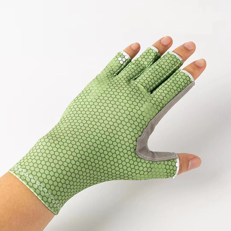 Fishing Gloves UV-resistant and Anti-slip Gloves Sun-protective Half-finger Outdoor Sea Fishing Sports Gloves
