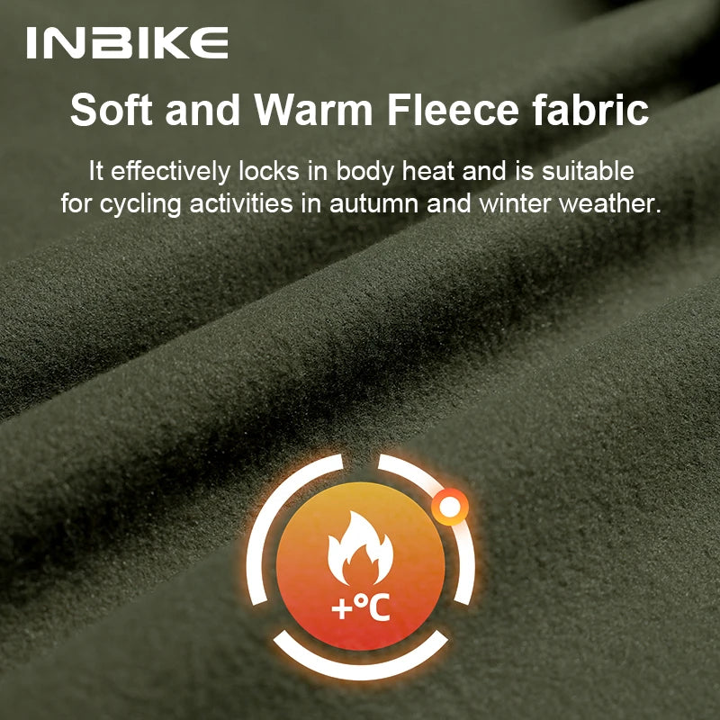 INBIKE Winter Cycling Jersey for Men Fleece Lined Thermal Fleece Bike Top for Cool Weather Road Mountain Road Bicycle Clothing