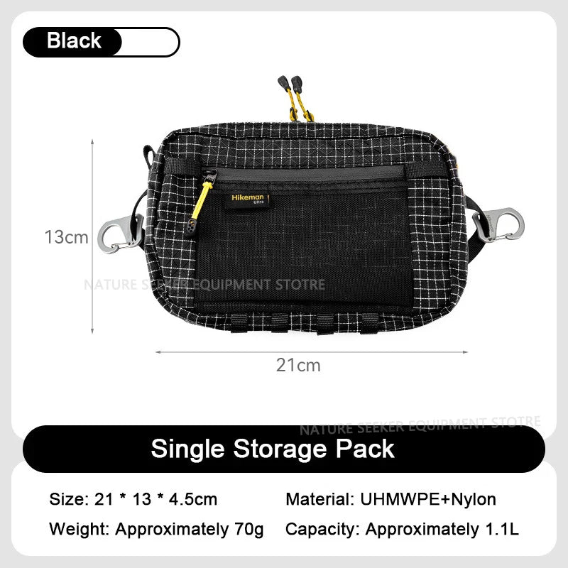 HIKEMAN Dyneema Lumbar Pack MOLLE Outdoor Waist Hip Bag for Travel Hiking Cycling Tactical Bum Bag
