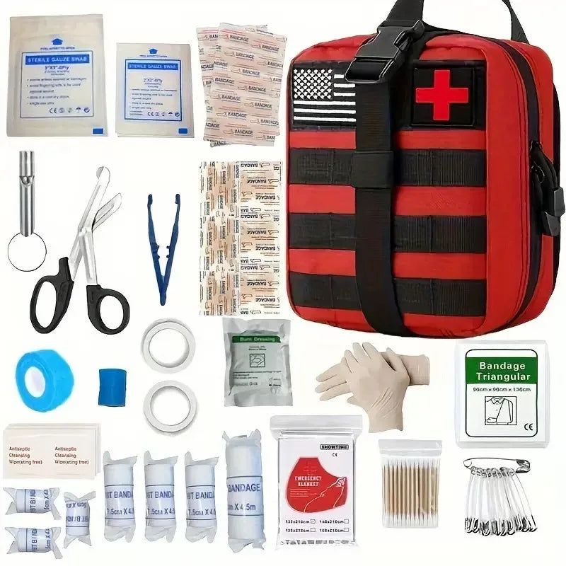 150pcs Universal First Aid Kit for Home, Travel, Outdoor & Emergency. Compact & Complete. Fast Delivery!