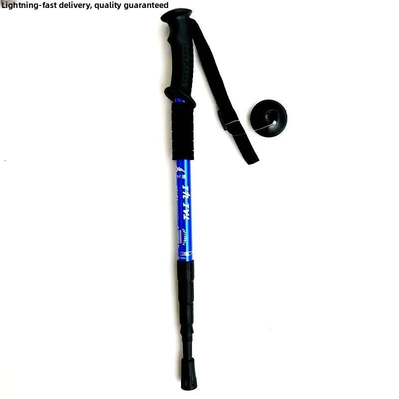 Ultra-Light Titanium Alloy Hiking Cane Anti-Slip Mountain Climbing Stick Outdoor Travel Walking Stick Shock Absorption System