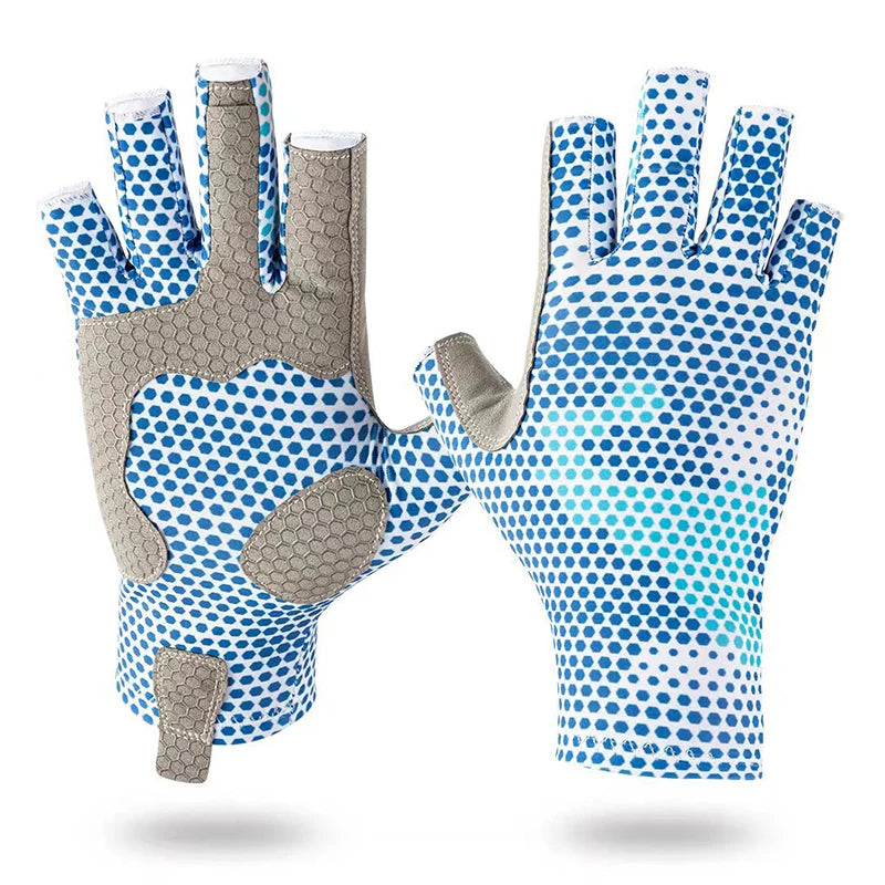 Fishing Gloves UV-resistant and Anti-slip Gloves Sun-protective Half-finger Outdoor Sea Fishing Sports Gloves