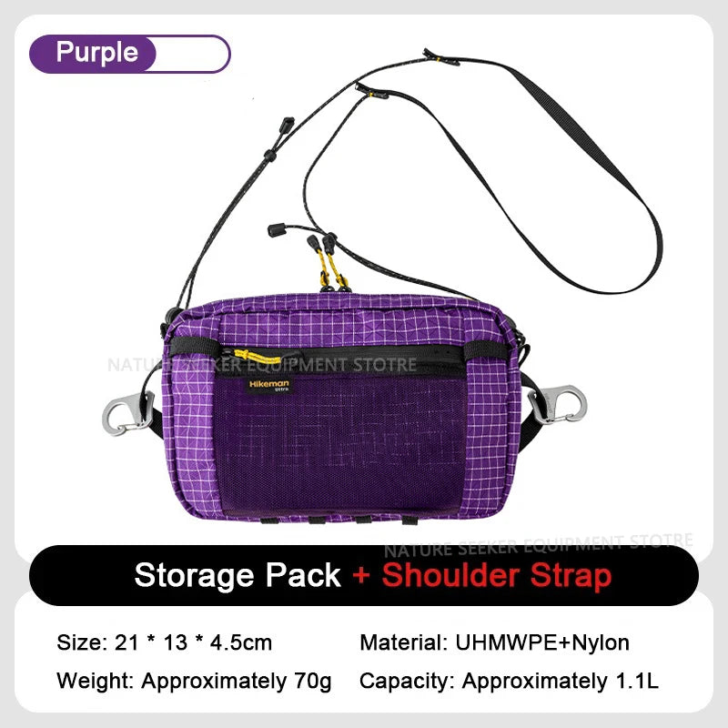 HIKEMAN Dyneema Lumbar Pack MOLLE Outdoor Waist Hip Bag for Travel Hiking Cycling Tactical Bum Bag