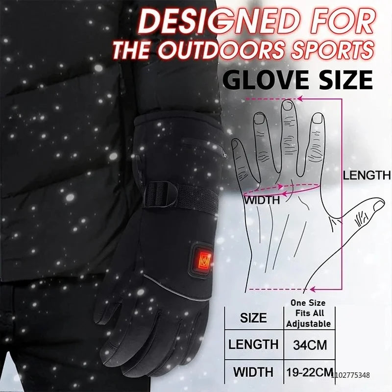New Heated Gloves for Men Women 6000mAh Rechargeable Electric Heating Gloves Skiing Snowboarding Hiking Motorcycle Gloves