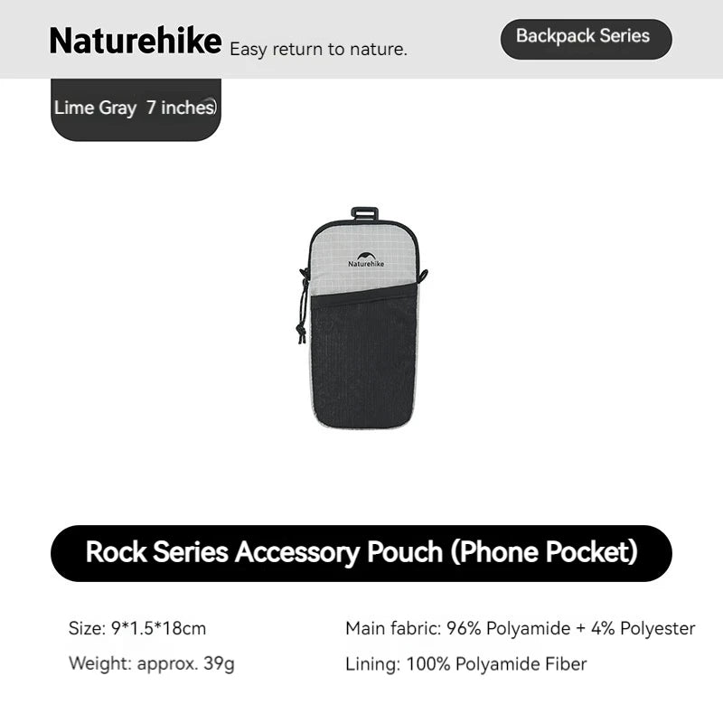 Naturehike Rock Series Backpack Accessory Pack Polyamide DIY Outdoor Hiking Equipment Phone Pouch Crossbody Waist Bag Water Bot