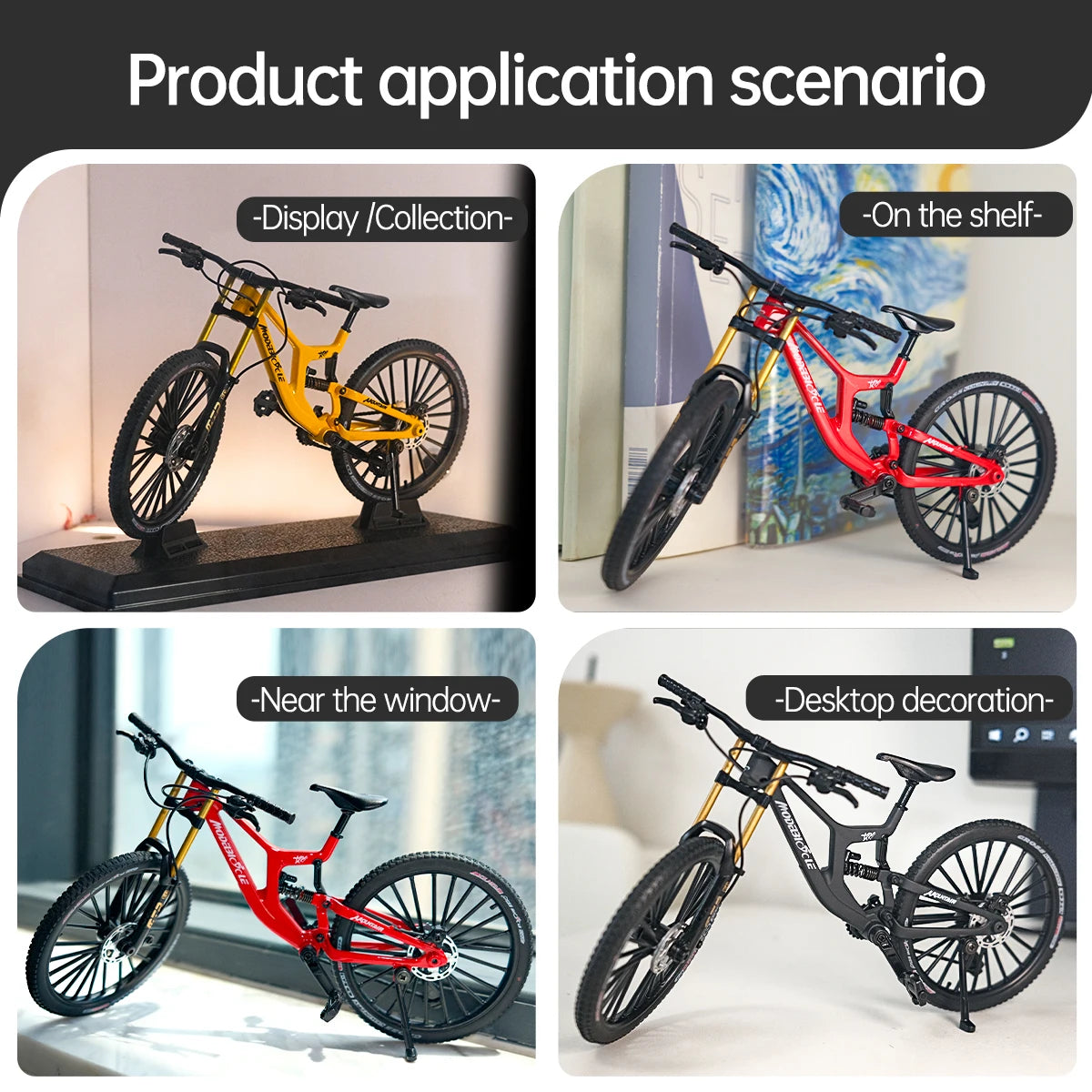 European bikes 1:8 Alloy Mountain Bike Model With Base Features Realistic Gears Dual Suspension Perfect for Cycling Enthusiasts
