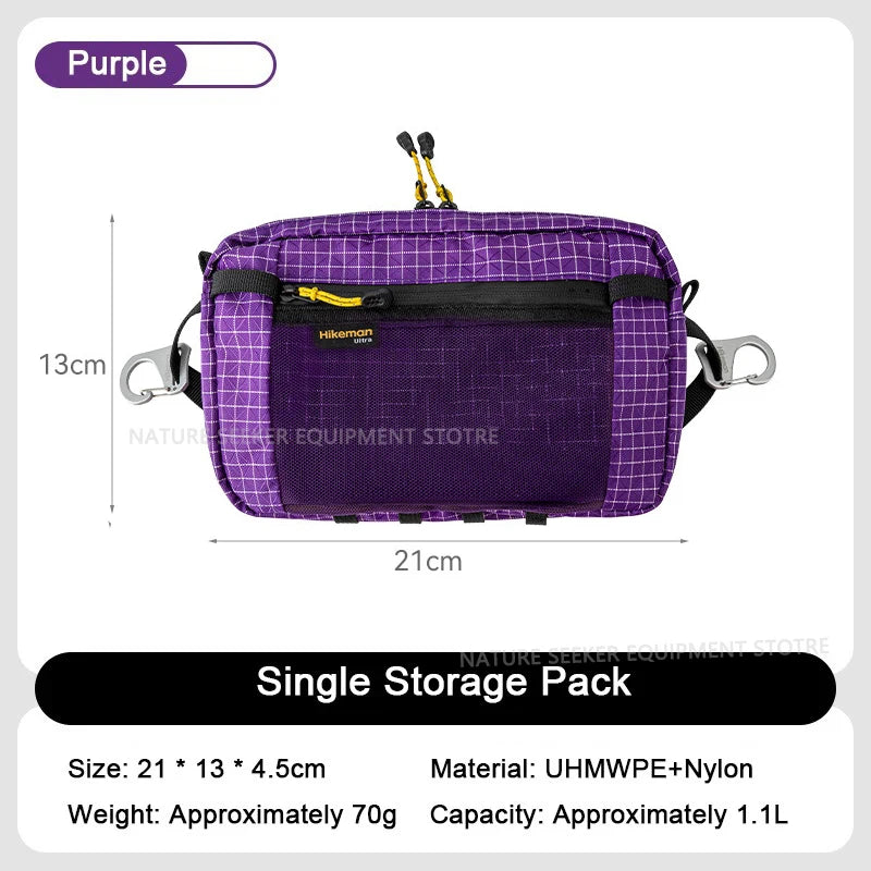 HIKEMAN Dyneema Lumbar Pack MOLLE Outdoor Waist Hip Bag for Travel Hiking Cycling Tactical Bum Bag
